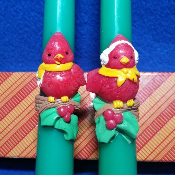 Vintage Avon 1987 Christmas Cardinal 10" Taper Candles Collectibles Set of 2 - Picture 4 of 10